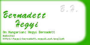 bernadett hegyi business card